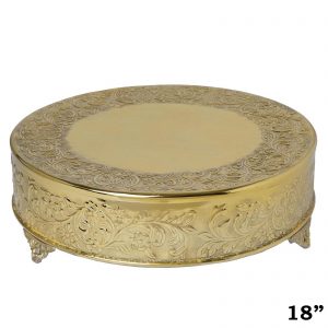 18” Round Embossed Metal Cake Stand