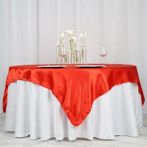 72″ x 72″ Seamless Satin Square Tablecloth Overlay