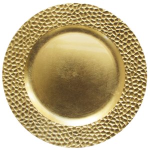 13″ Round Hammered Plastic Charger Plate