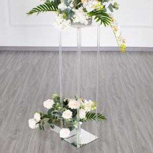 40″ Clear Acrylic Flower Stand With Mirror Base