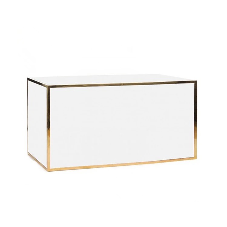 Aurora White and Gold Acrylic Bar - Komplete Event Rentals